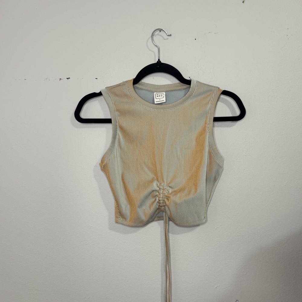 Nylora Women's Tan and Cream Crop Top